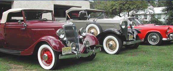1934 Ford Cabriolet 1932 Ford V8 Deluxe Roadster and another Ford V8 Model