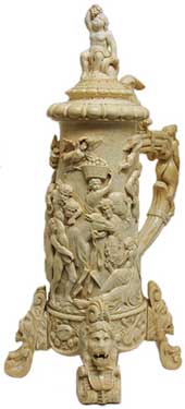 Hand-carved ivory stein (Italy, circa 1900)