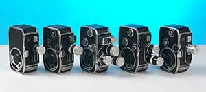 Several Bolex 8mm "pocket" cameras from the 1950s Several Bolex 8mm "pocket" cameras from the 1950s