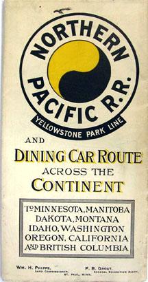 NPRR Dining Car Route Across the Continent timetable brochure dated Spring 1895 NPRR Dining Car Route Across the Continent timetable brochure dated Spring 1895