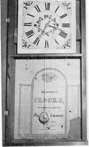 2. Shelf clock bearing the label of Pratt & Frost, a partnership that lasted 3 years, 1832-1835. 2. Shelf clock bearing the label of Pratt & Frost, a partnership that lasted 3 years, 1832-1835.