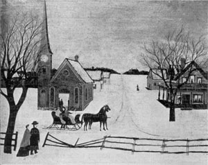 Illustration III: Winter Sunday in Norway, Maine: Oil on canvas. c. 1870. Collection of the author.