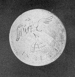 Similar button without markings of the First Regiment. Similar button without markings of the First Regiment.