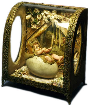 Novelty Egg Doll in a box made 1870 - 1889 Novelty Egg Doll in a box made 1870 - 1889