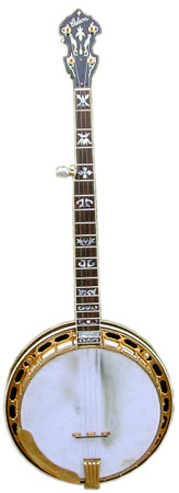 A 1933 Gibson Granada Mastertone banjo with its original flathead tone ring. 