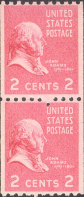 Type 35: A bent perforator pin caused this misaligned perforation.