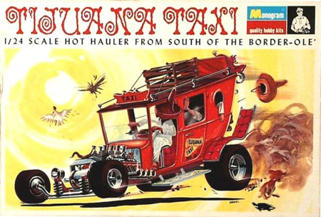 Tom Daniel drew all the box art for his cars. His Tijuana Taxi is from 1969.