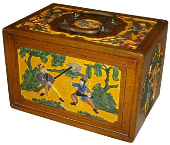 Mahjong sets in carved and painted rosewood boxes are highly prized by collectors. Mahjong sets in carved and painted rosewood boxes are highly prized by collectors.