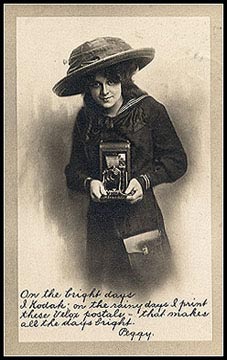 Around 1910, Kodak produced advertising postcards that were designed to look handwritten.