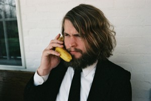 Ben Blackwell takes a call on his analog banana phone.