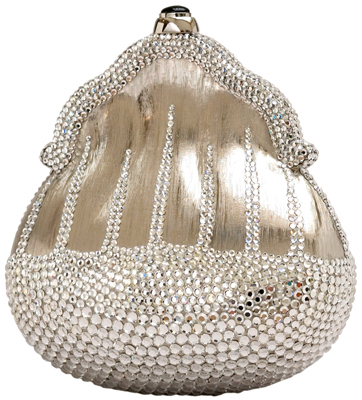 This almost minimalist silver Chatelaine from 1967 is adorned only with clear crystal rhinestones. This almost minimalist silver Chatelaine from 1967 is adorned only with clear crystal rhinestones.