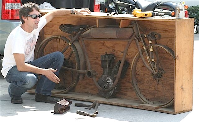Mike has never restored his 1913 Indian Racer, but he has uncrated it.