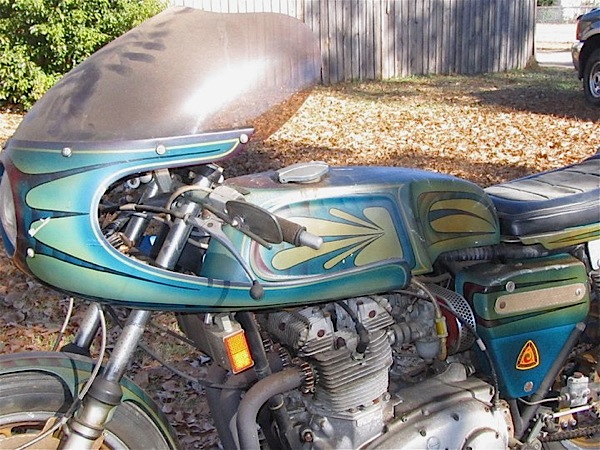 This 1971 BSA triple, dubbed Mad Max, is Mike's latest restoration project, although he has no plans to touch the paint.