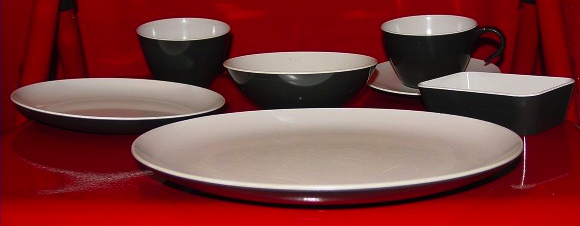 These plastic plates were used in the economy cabin from the late 1950s to early 1960s.