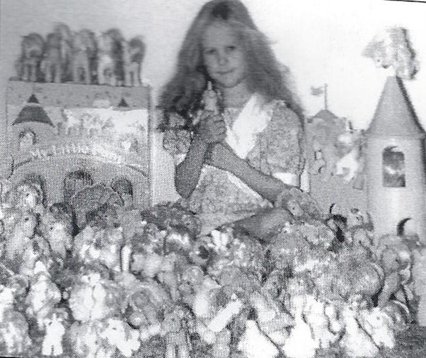 Summer Hayes in a family snapshot with her My Little Pony collection, 1987.