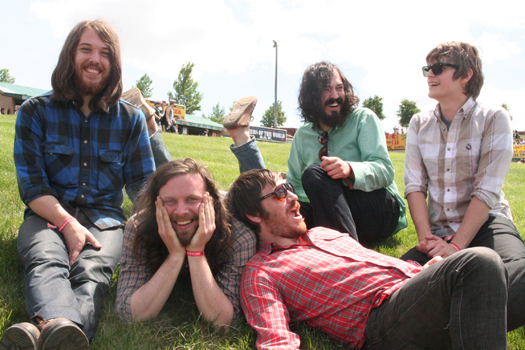 The Fleet Foxes have the long hair, beards, and hippie harmonies of '60s and '70s folk rock. Credit: Sub Pop Records.