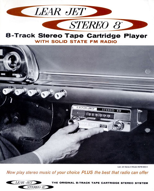 A 1960s advertisement for the Lear Stereo 8 automobile player.