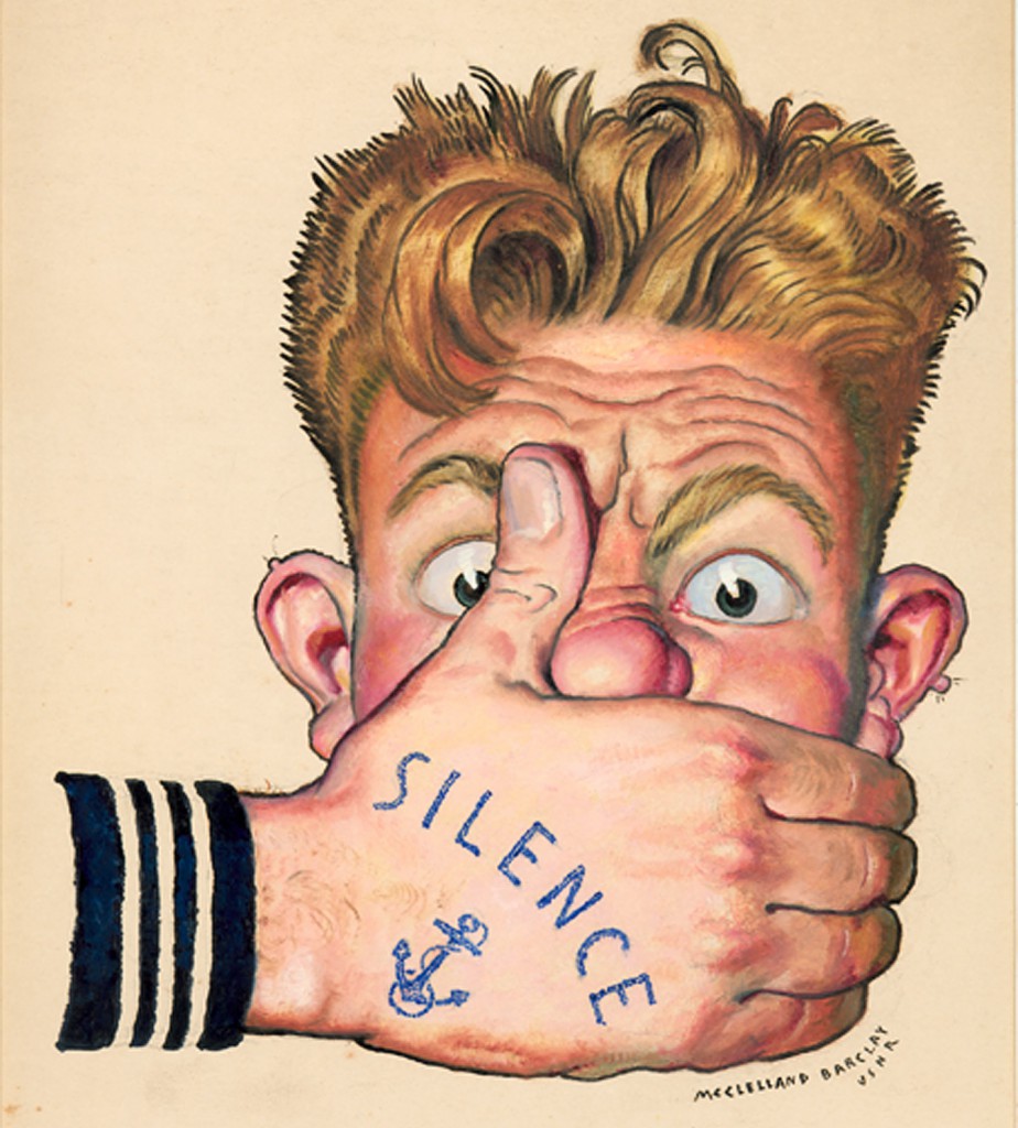 Even official U.S. Navy posters incorporated the ubiquitous nautical tattoos, like this image from the "Loose Lips Sink Ships" campaign of the '40s.