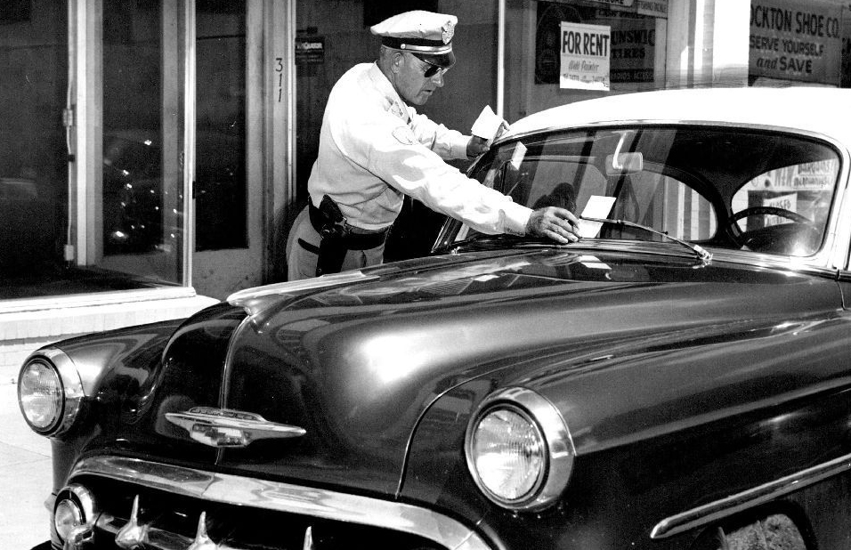 By the 1950s, parking regulations were much easier to enforce thanks to the nifty new meters. Photo courtesy Roth Hall.