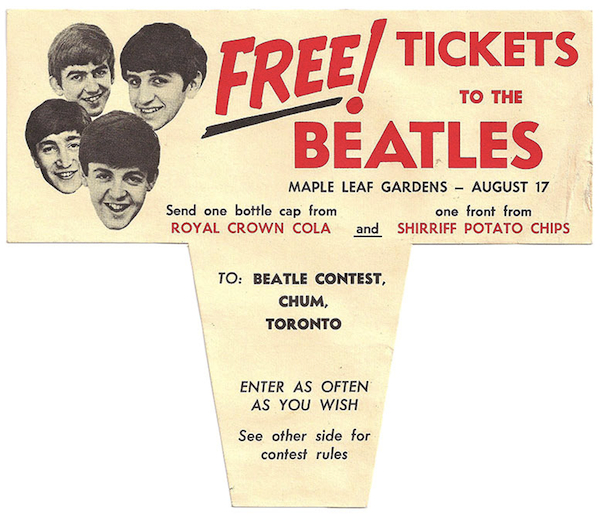 A promotion for the band's 1965 show in Toronto.