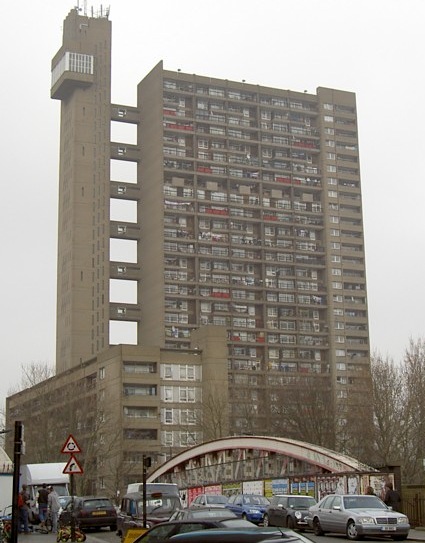 The Trellick Tower in London, commissioned in 1966 and completed in 1972, is being recognized for its historical significance as an example of Brutalist architecture. (Via WikiCommons)