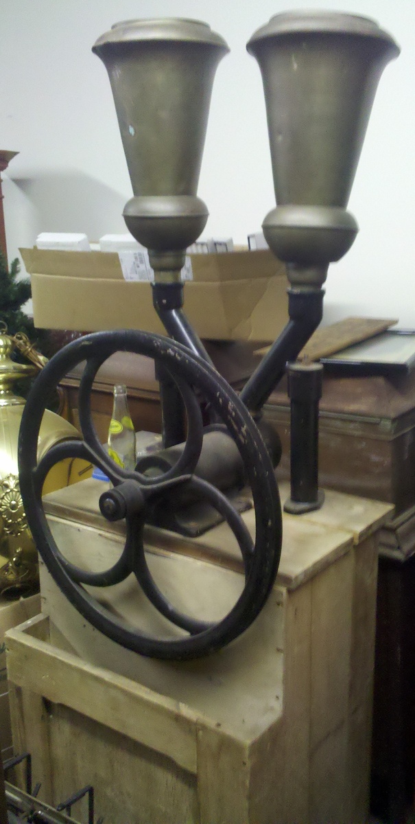 Antique Coffee / Flour Grinder??? In Cabinet, Need help? 