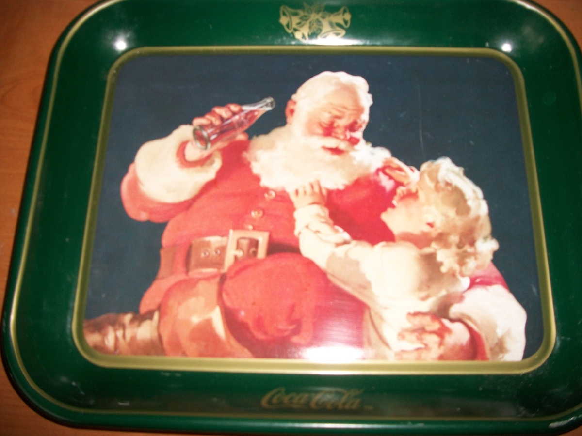 Coca-Cola Christmas Tray with girl