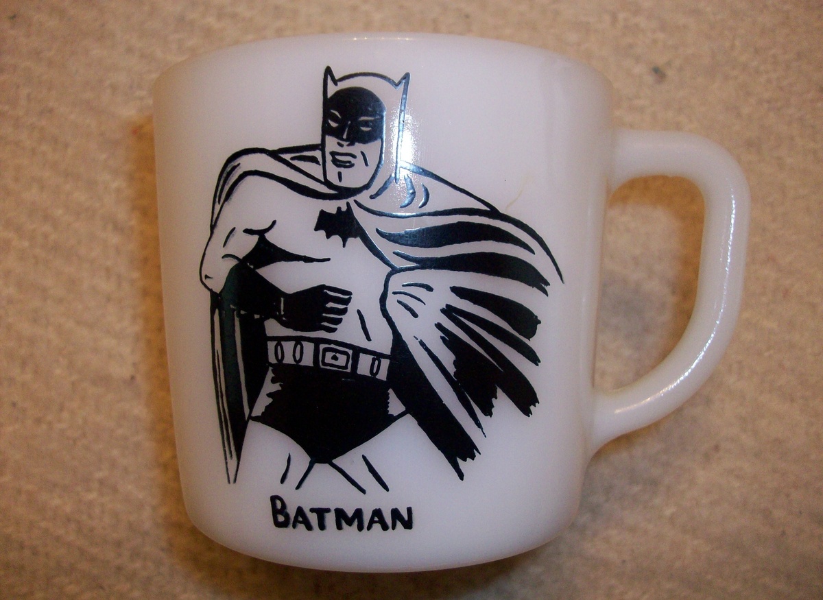 Batman Milk Glass Mug From 1966 - Glassware