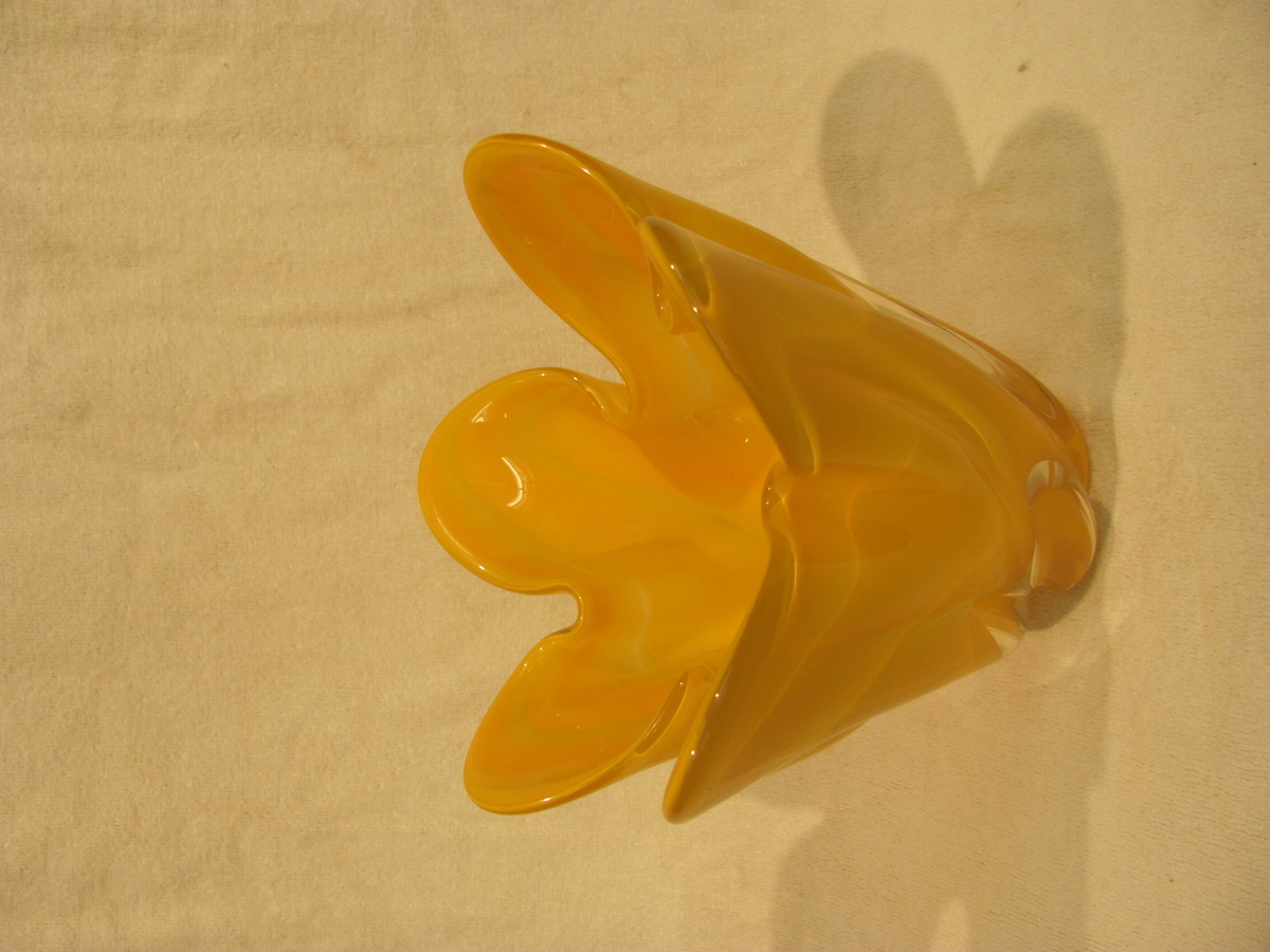 Orange retro vase - Art Glass