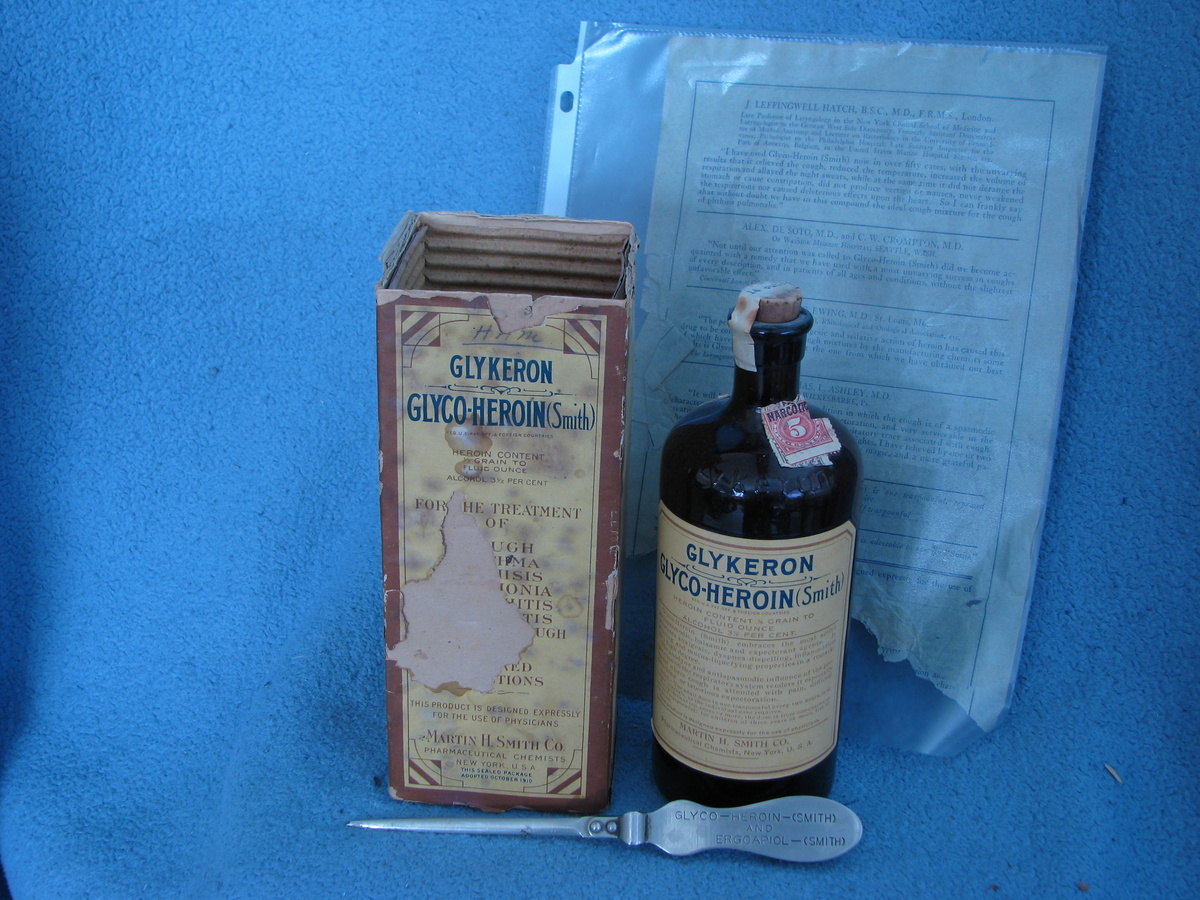 Glyco-Heroin Bottle with Label and Box
