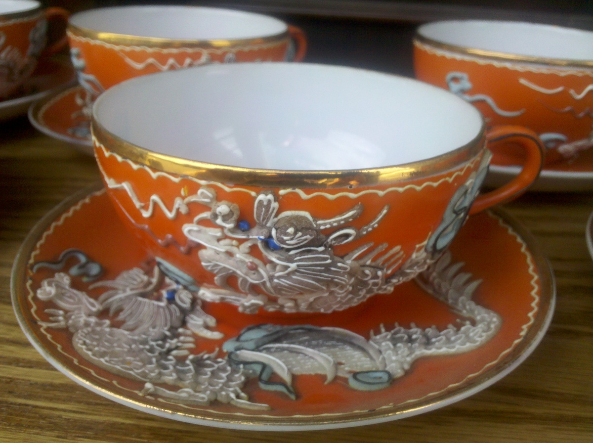 Mystery Dragonware Coffee  Set for Six - China and Dinnerware