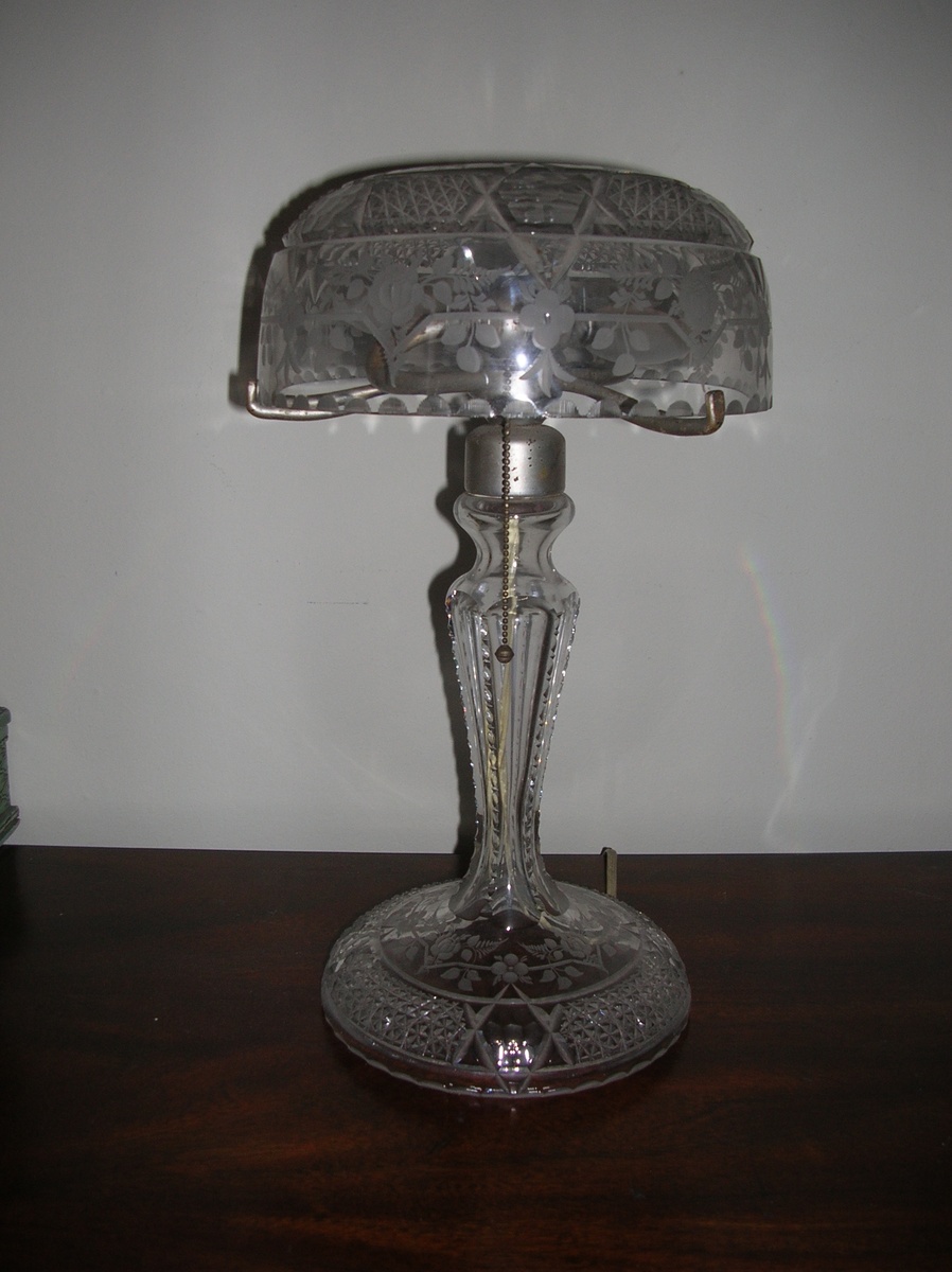 Cut Crystal Lamp - socket marked "Bryant" - Lamps