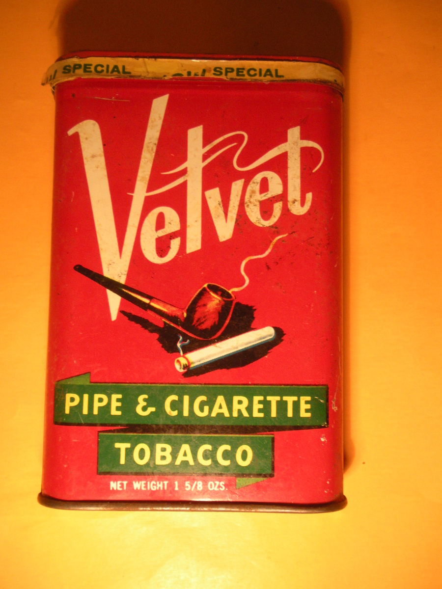 Tin VELVET PIPE TOBACCO ... From Kentucky Tobacco and company in St. Louis MO.   - Tobacciana