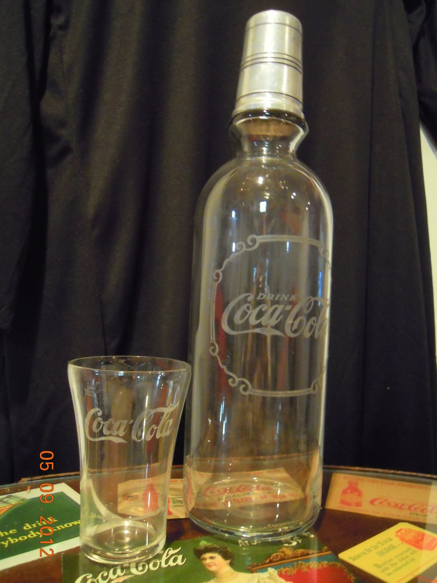 1920's Coca-Cola Syrup Bottle and Modified Flare Glass