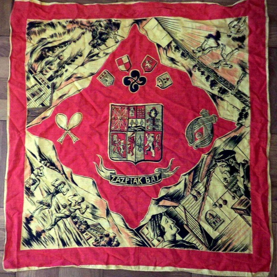 "Zazpiak Bat" Basque Scarf / Handkerchief / Tablecloth