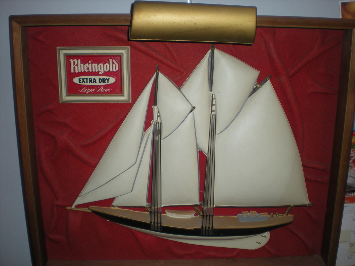 VINTAGE RHEINGOLD BEER SIGN
