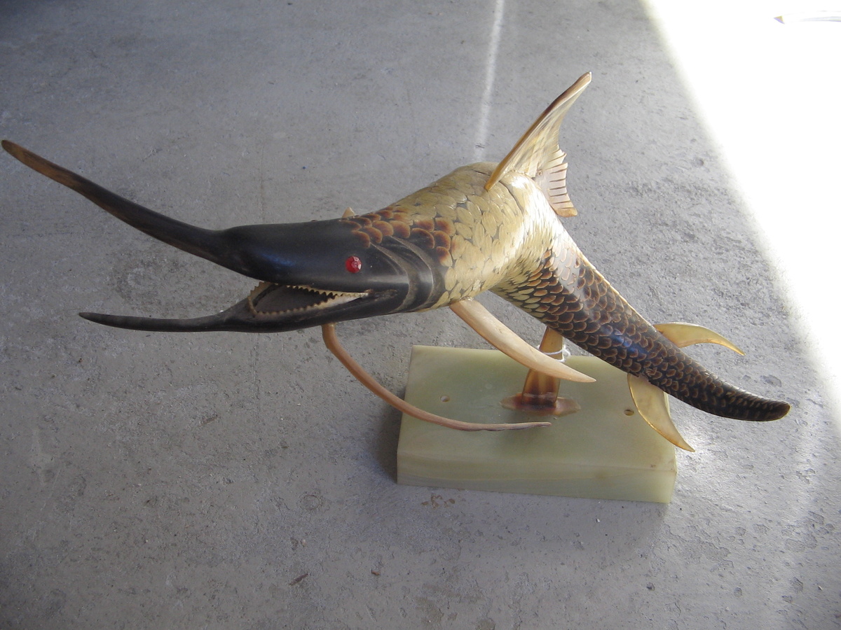 Carved Fish, turtle shell?