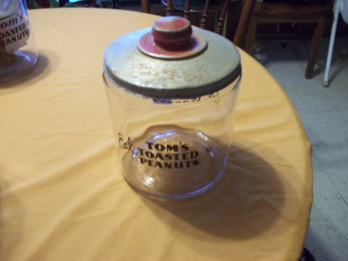Tom's Peanut Jar, Lance Jar, and 6 Christofle Knife Rests