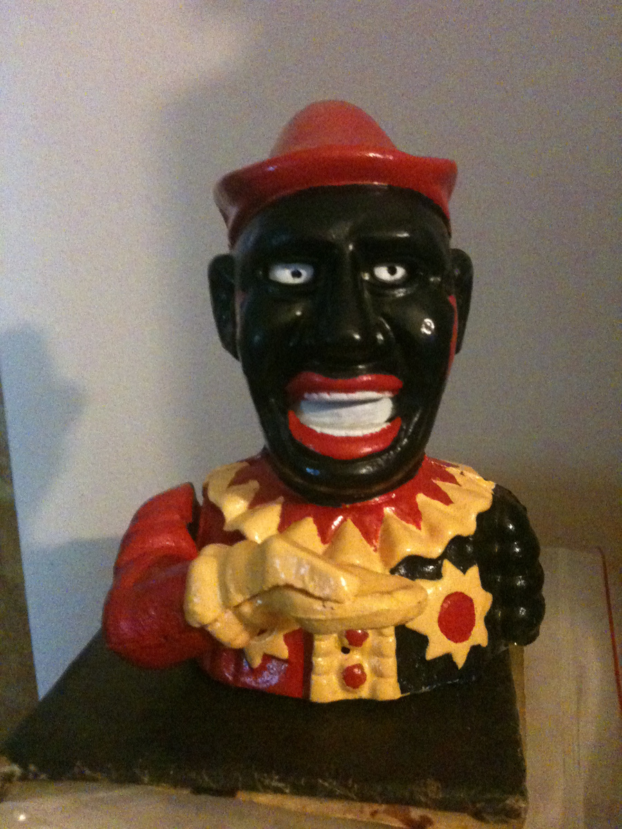 Black Americana Mechanical Bank Humpty Dumpty
