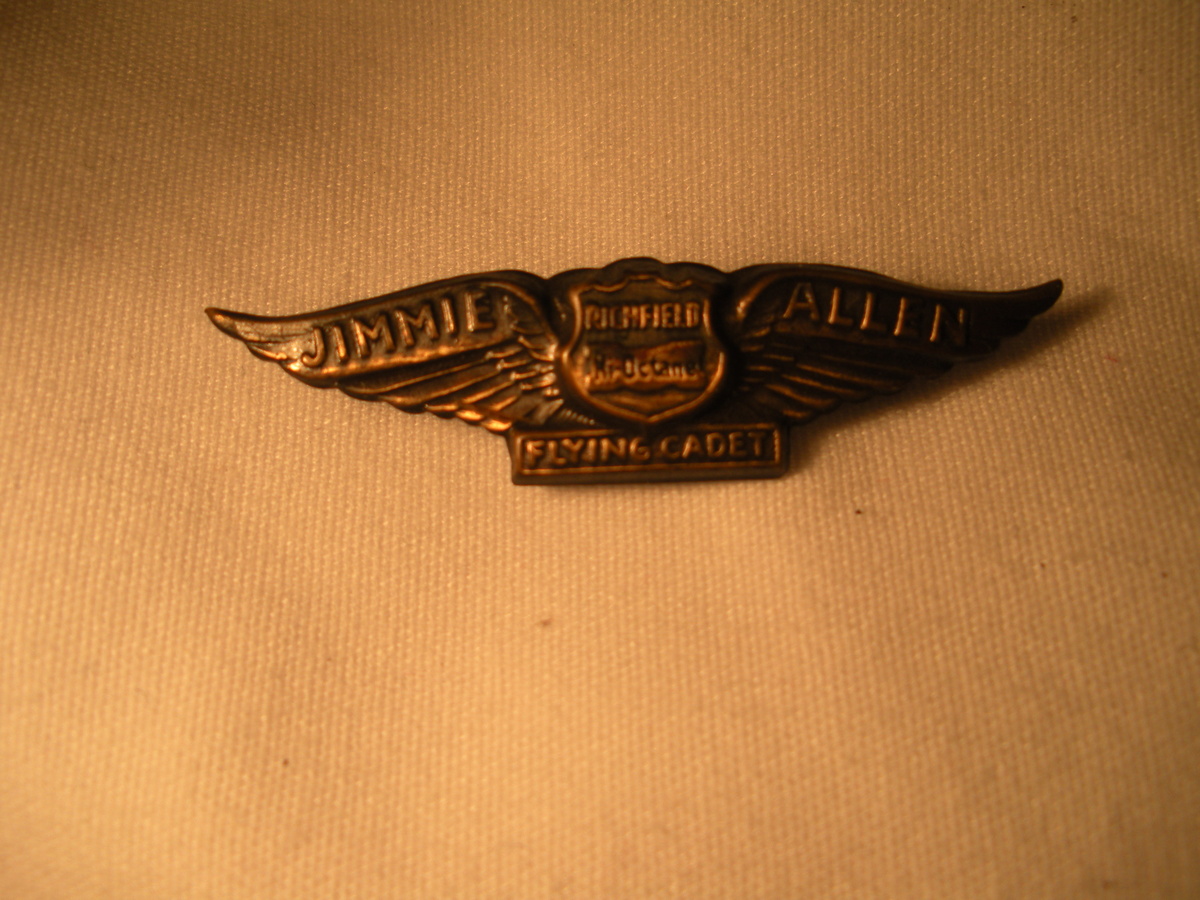 1930s/40s RADIO SHOW Jimmy Allen flying cadet Wings ... RICHFIELD OIL Co. Mr. Octane - Advertising