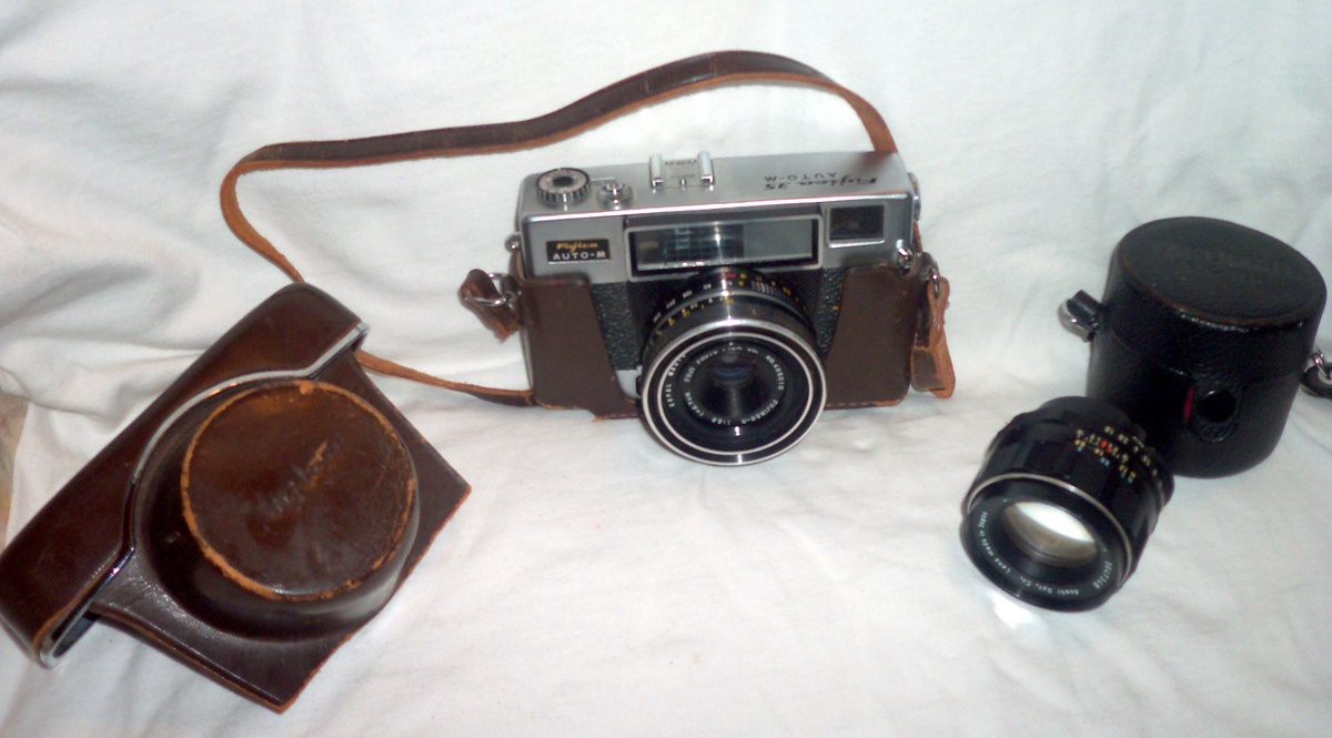 Fujica 35ML camera, with its leather case