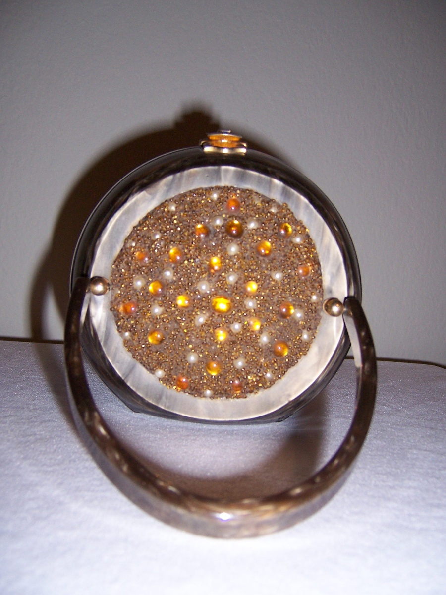 Wilardy Tortoise Jeweled Lucite Handbag - Bags