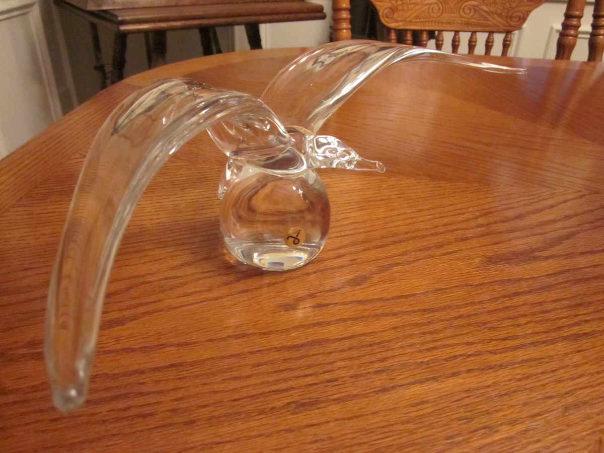 Italian Signed Crystal Paperweight