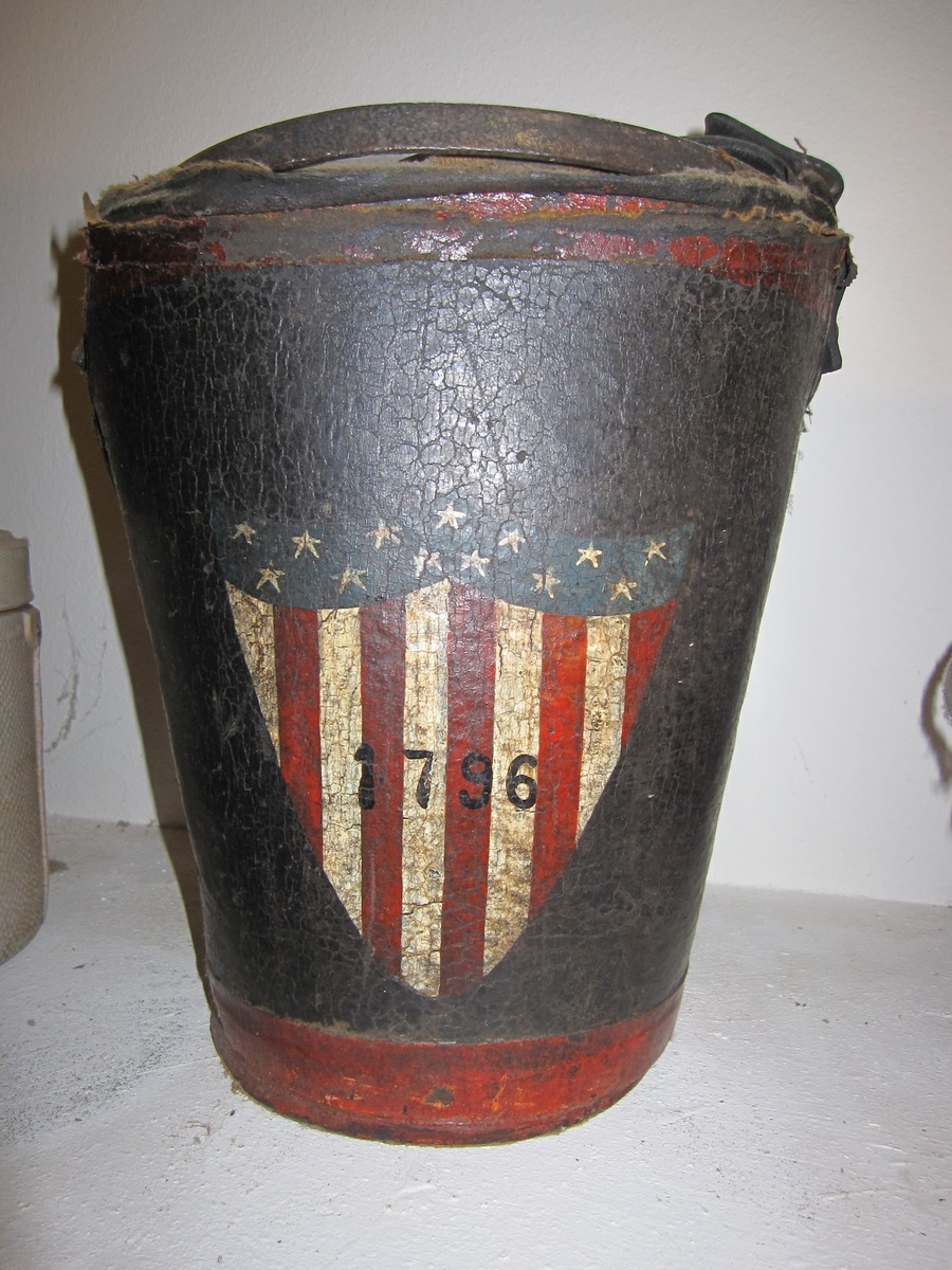 Antique Leather Painted Firebucket 1796 - Firefighting