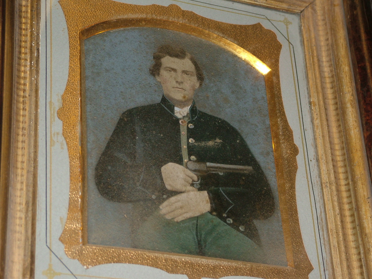 CW Soldier Large Frame tin Confederate Early War 6.5x9 approx.