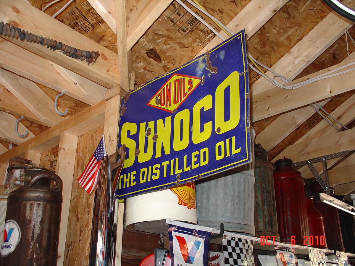  Sunoco Double Sided Porcelain Flange Sign...Three Colors