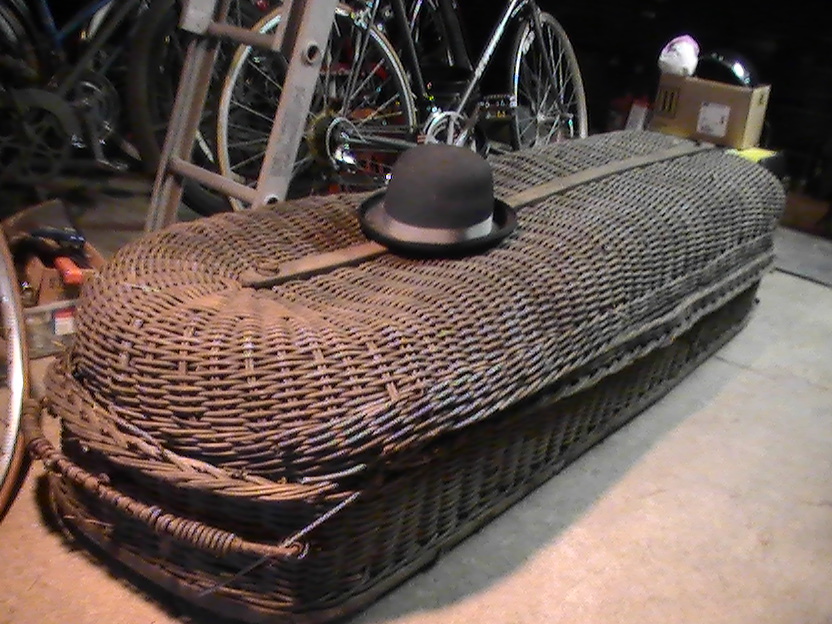 Wicker casket 1800's.