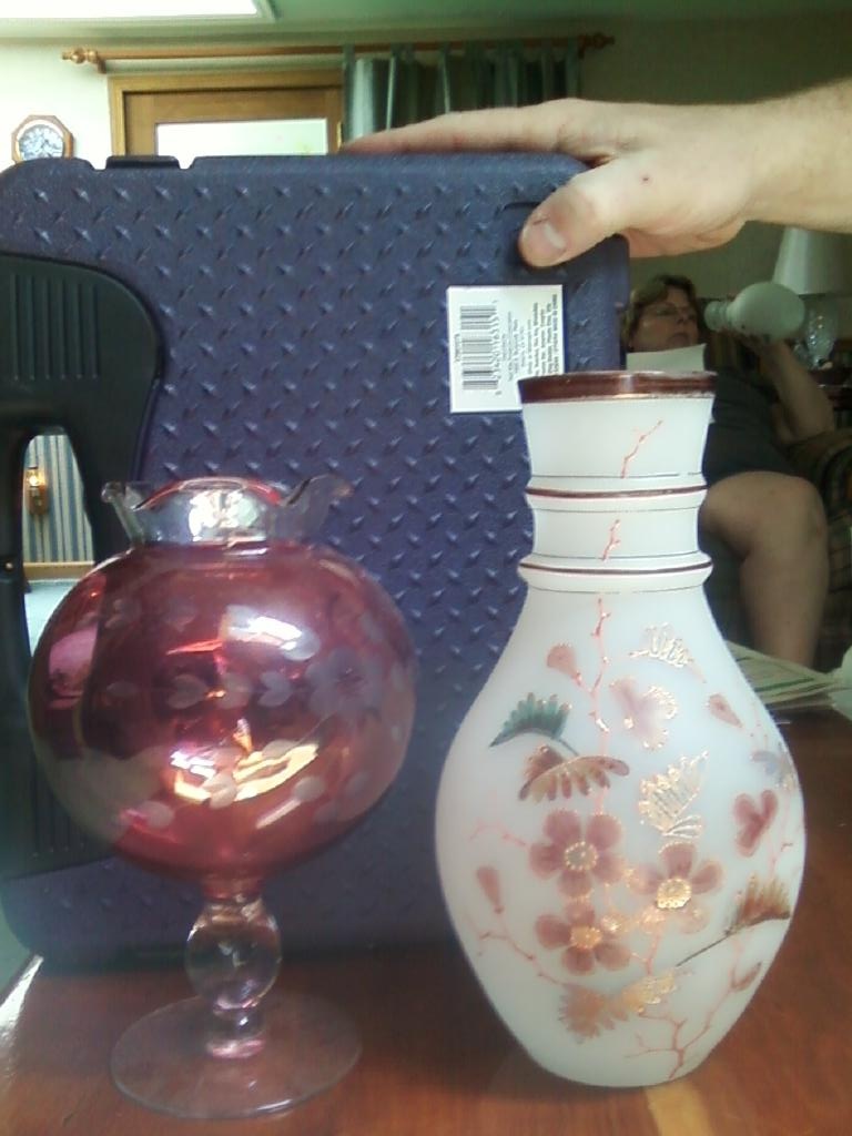 Bohemian Glass Vases with PK markings