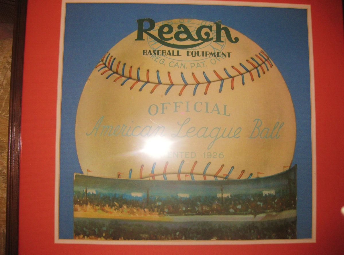 1926 Reach Official American League Ball Die-Cut advertising display - Baseball