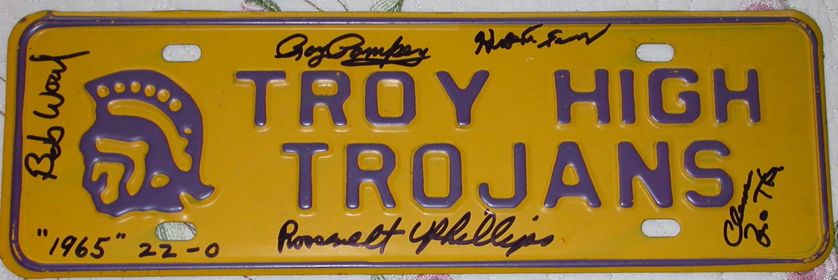 Vintage 1960's Troy High School N.Y. License Plate - Basketball